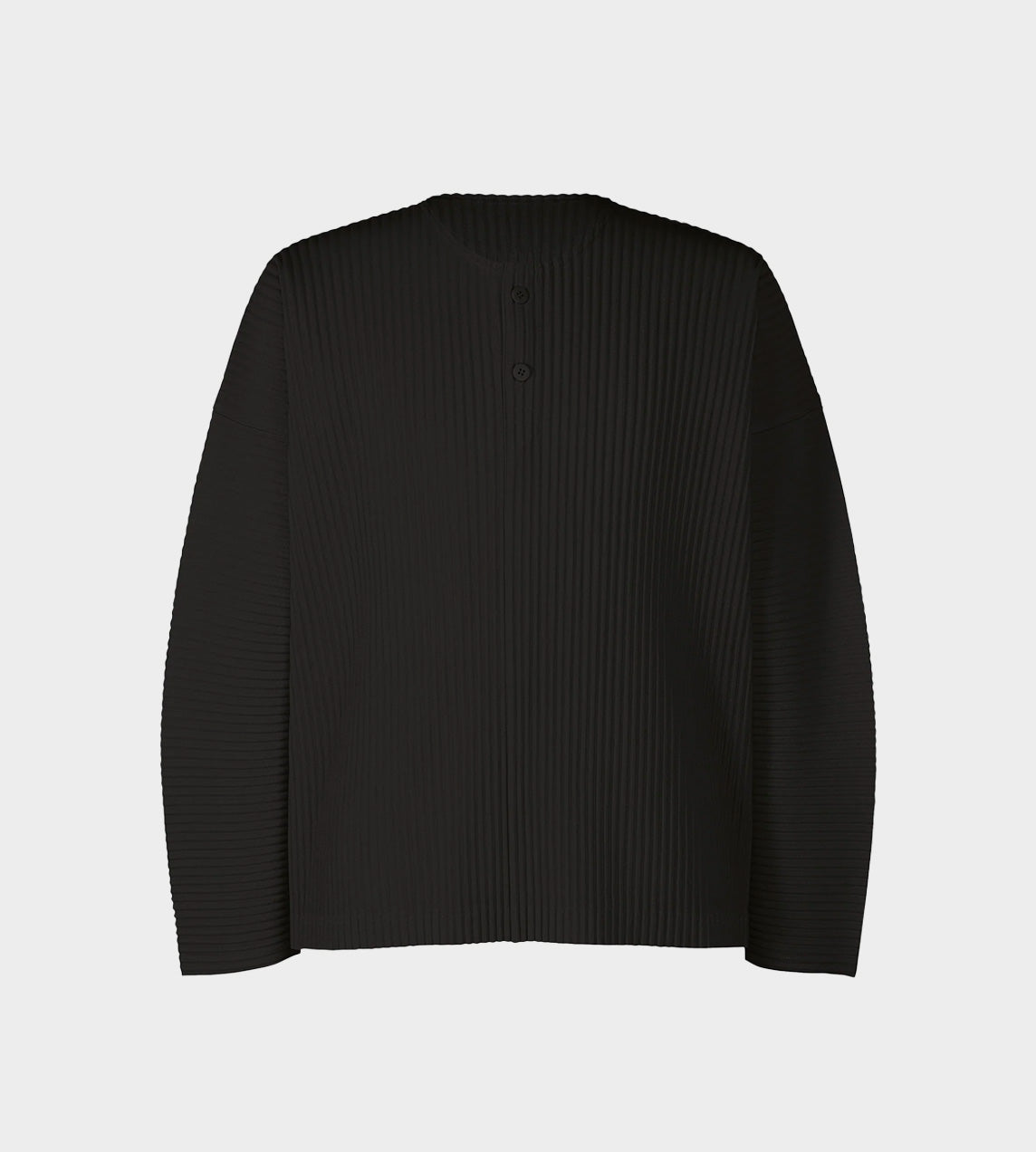 Homme Plisse Issey Miyake  - Long Sleeve Henley Tee Blk