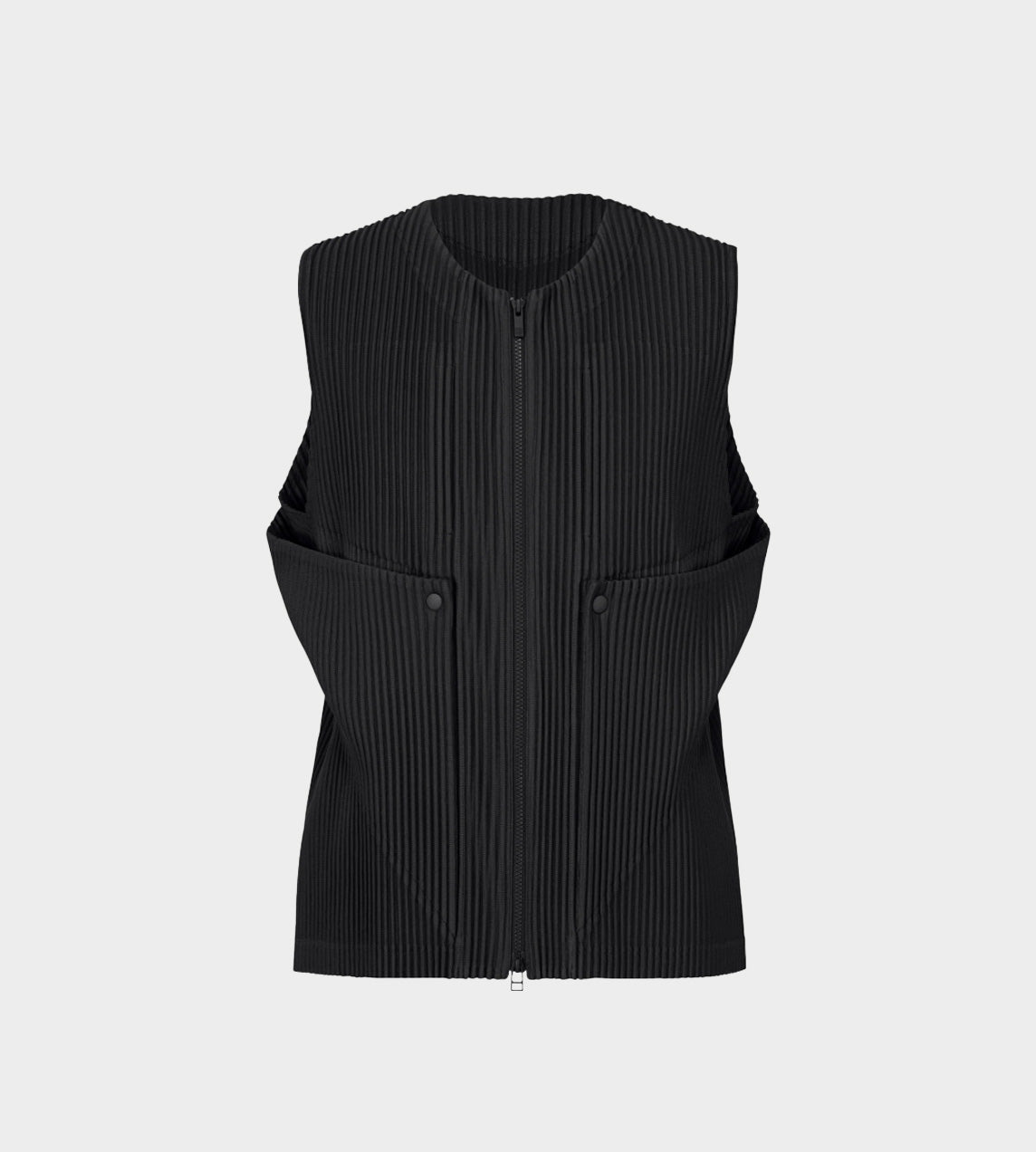 Homme Plisse Issey Miyake - Unfold Zip Front Vest Black