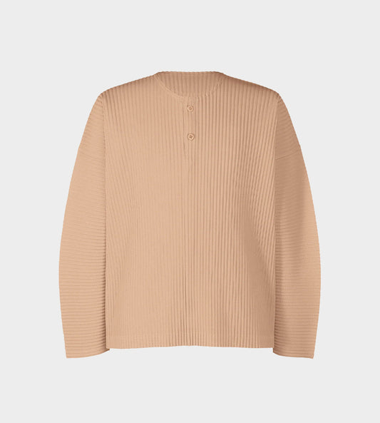 Homme Plisse Issey Miyake - Long Sleeve Henley Tee Rose Gray