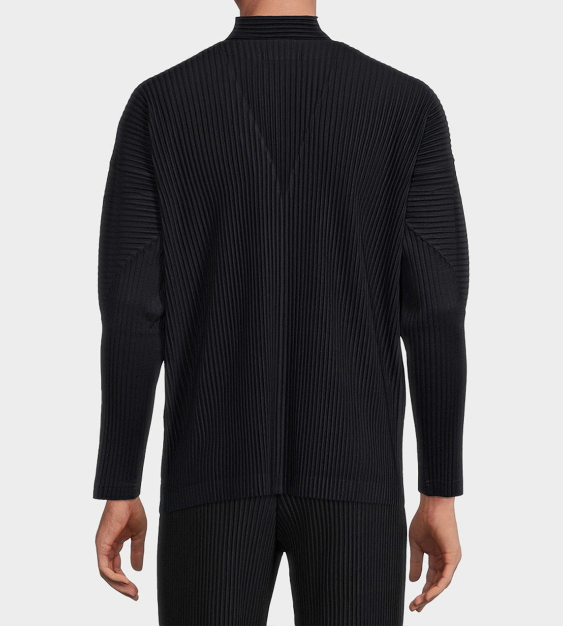 Homme Plisse Issey Miyake - Snap Front Pleated Cardigan Black