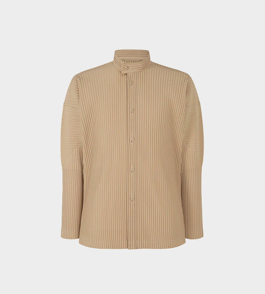 HOMME PLISSE ISSEY MIYAKE  - Pleated L/S Shirt Beige