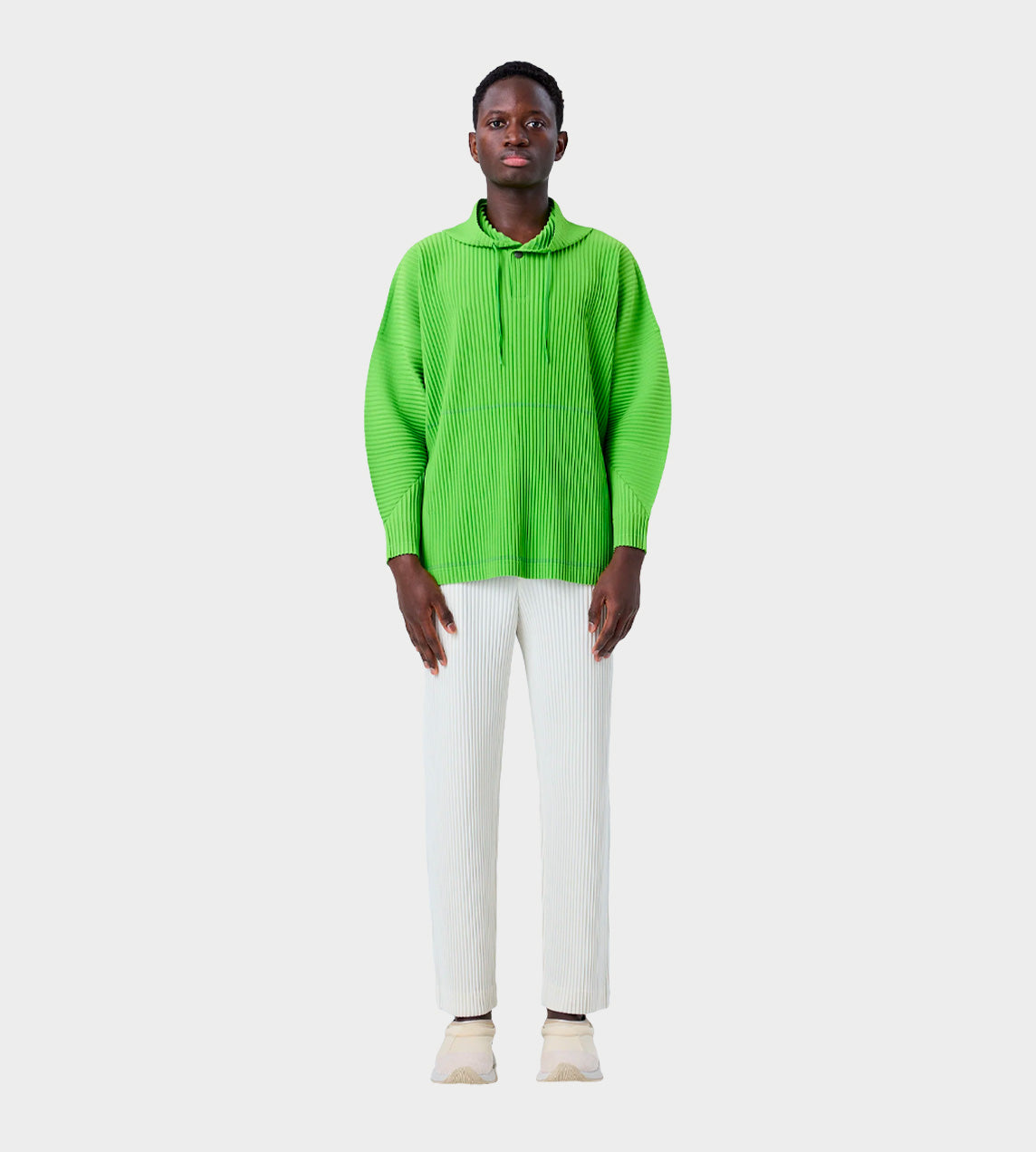 HOMME PLISSE ISSEY MIYAKE - Pleated MC Hoodie Yellow Green