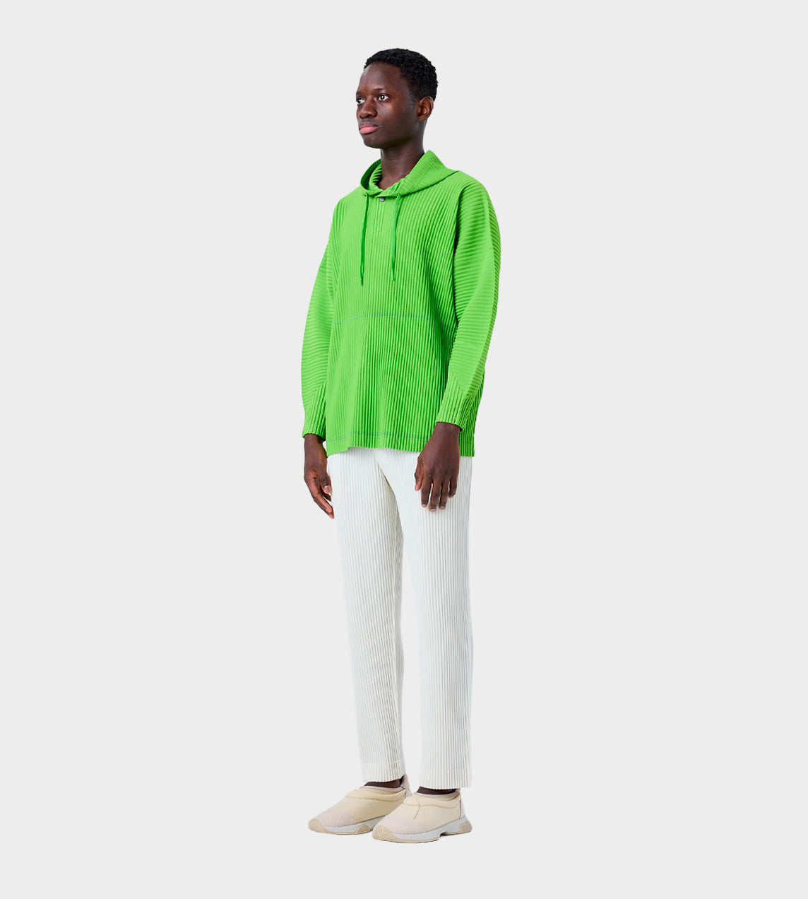 HOMME PLISSE ISSEY MIYAKE - Pleated MC Hoodie Yellow Green