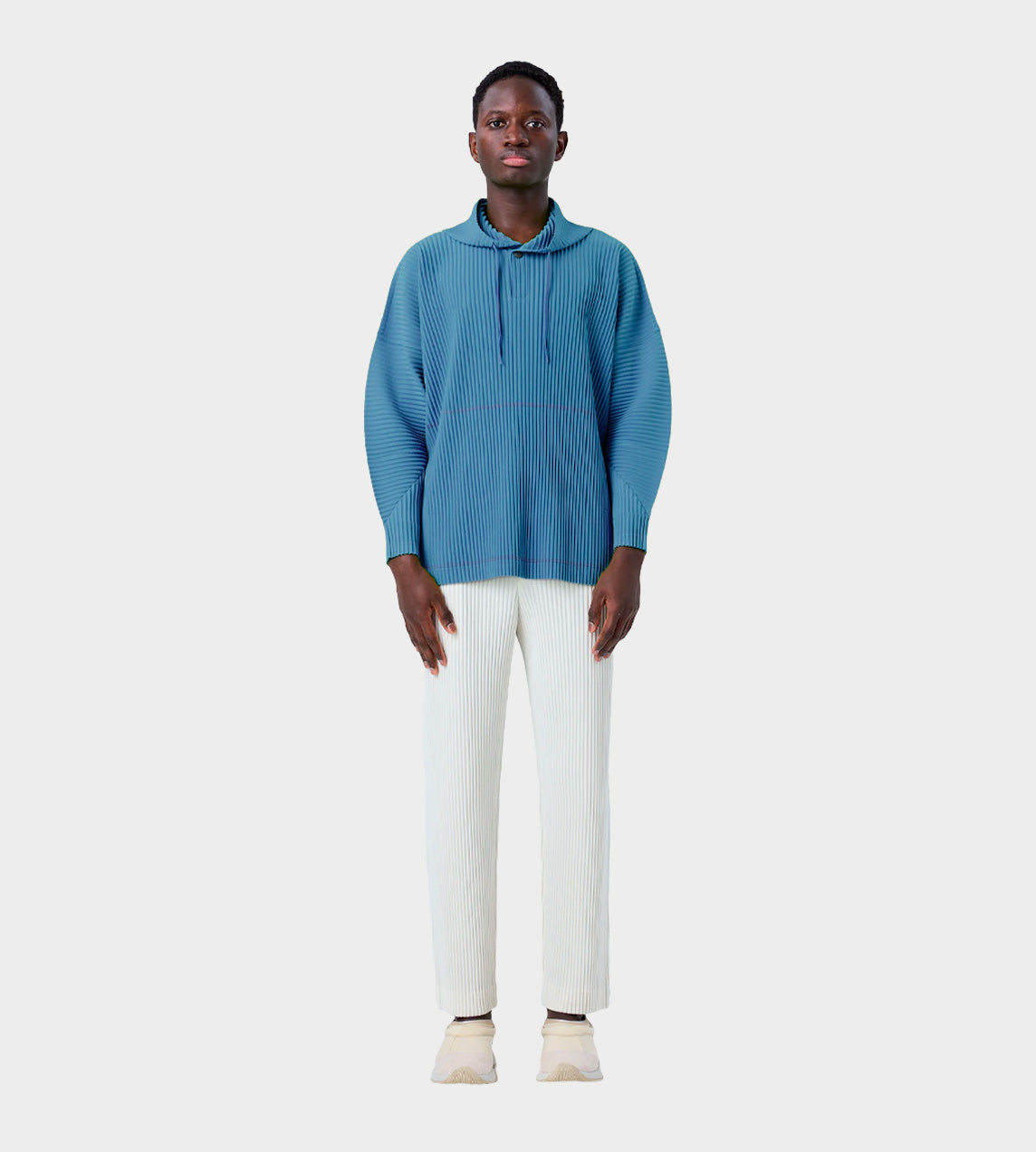 HOMME PLISSE ISSEY MIYAKE - Pleated MC Hoodie Blue