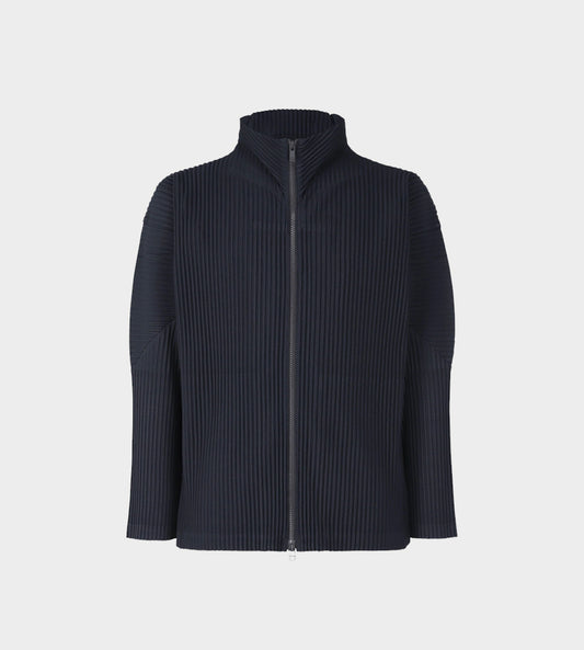 HOMME PLISSE ISSEY MIYAKE - Basic Pleated Zip-up Jacket Navy