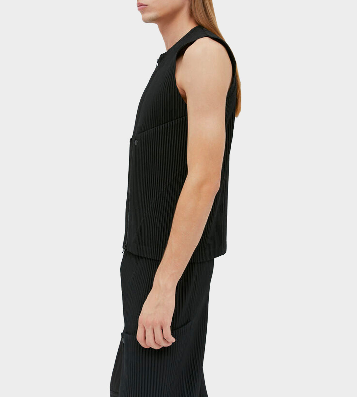 Homme Plisse Issey Miyake - Unfold Zip Front Vest Black