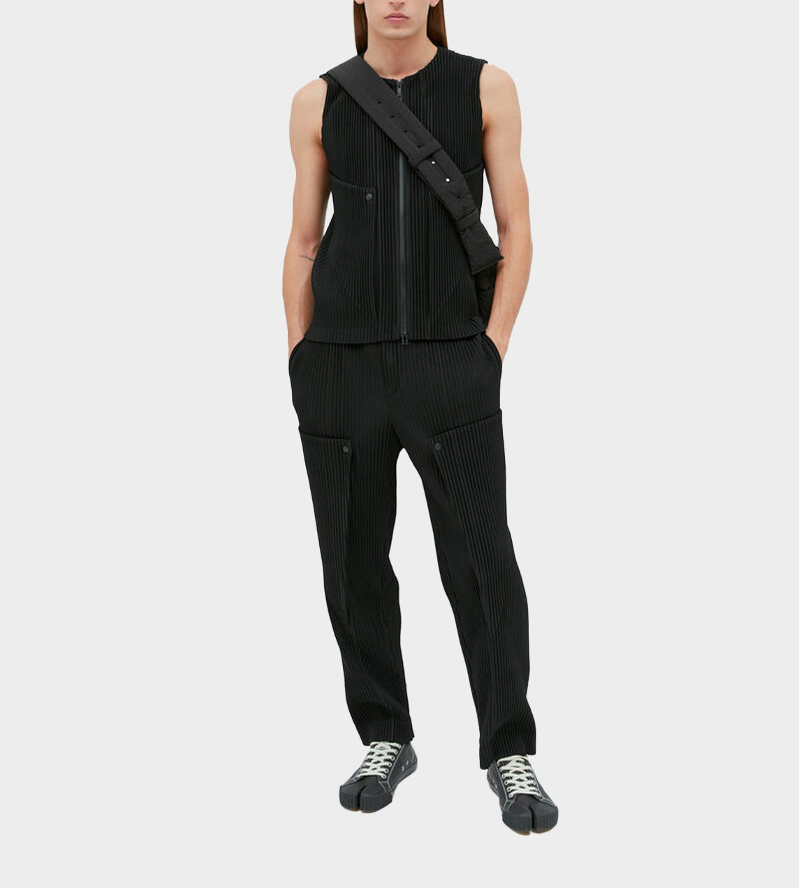 Homme Plisse Issey Miyake - Unfold Zip Front Vest Black