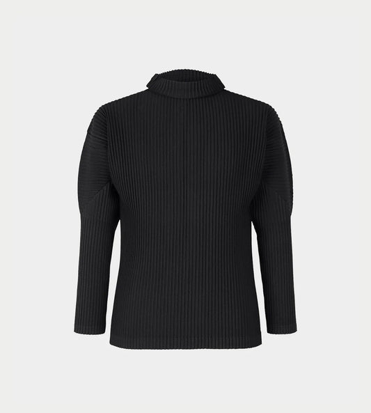 Homme Plisse Issey Miyake - Basic Pleated Turtleneck Top Black
