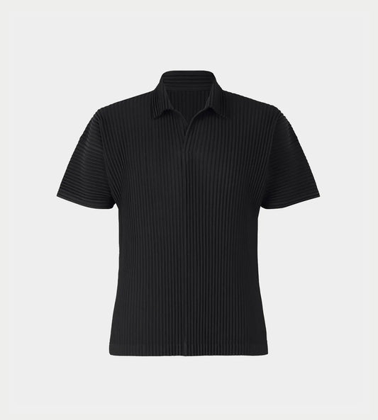 Homme Plisse Issey Miyake - Basic Pleated Polo Shirt Black