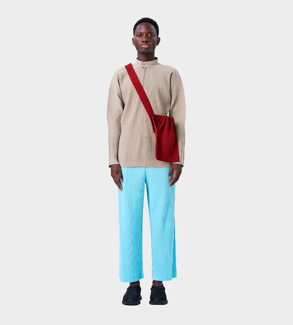 HOMME PLISSE ISSEY MIYAKE  - Pleated L/S Shirt Beige