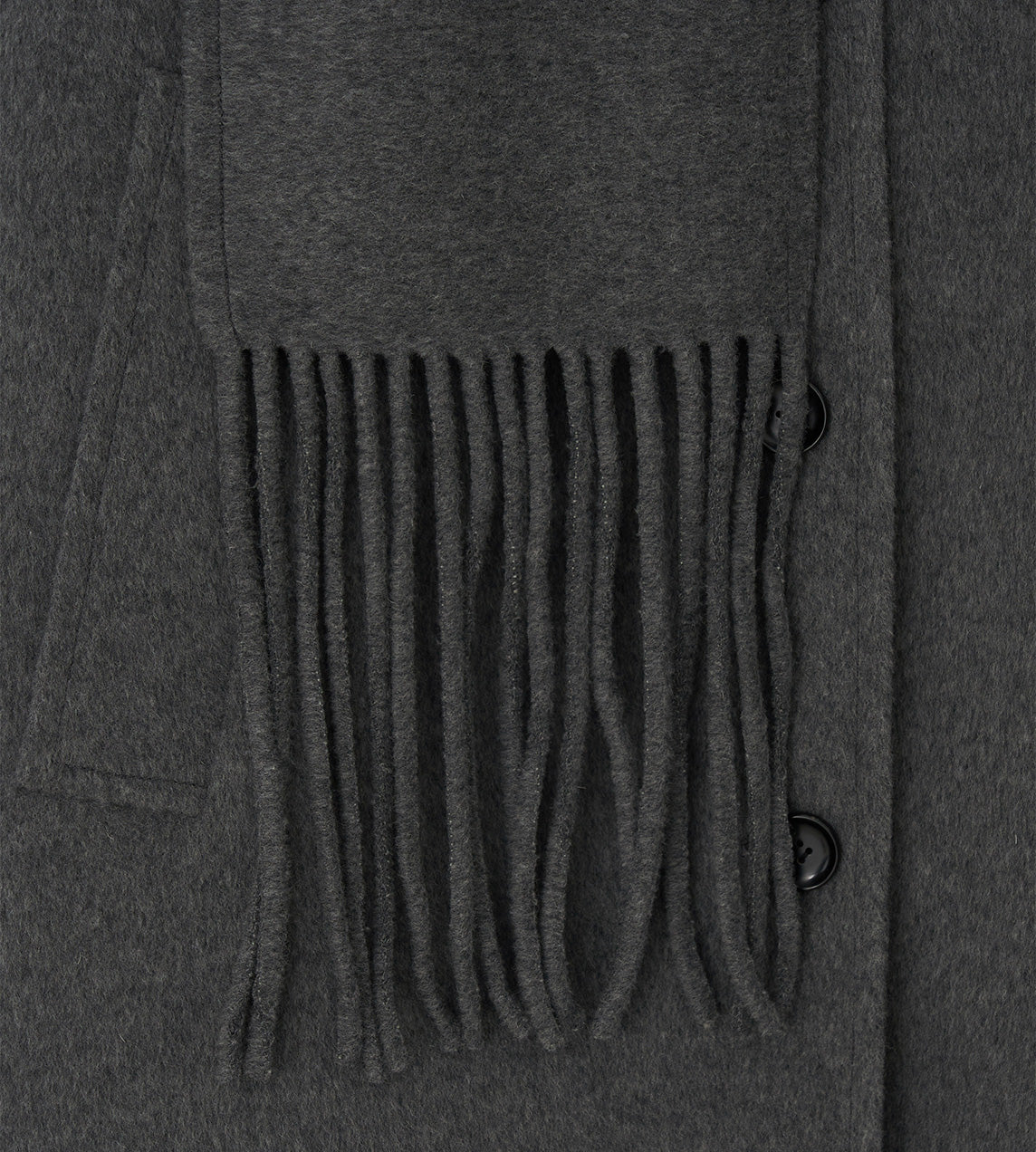 KIMHEKIM - Cashmere Fringe Scarf Half Coat