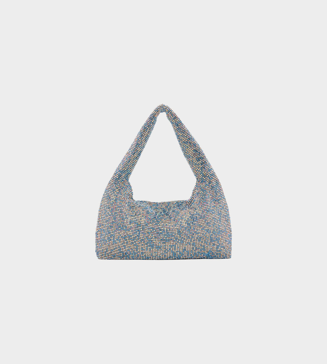 Kara - Mini Crystal Mesh Armpit Bag Blue