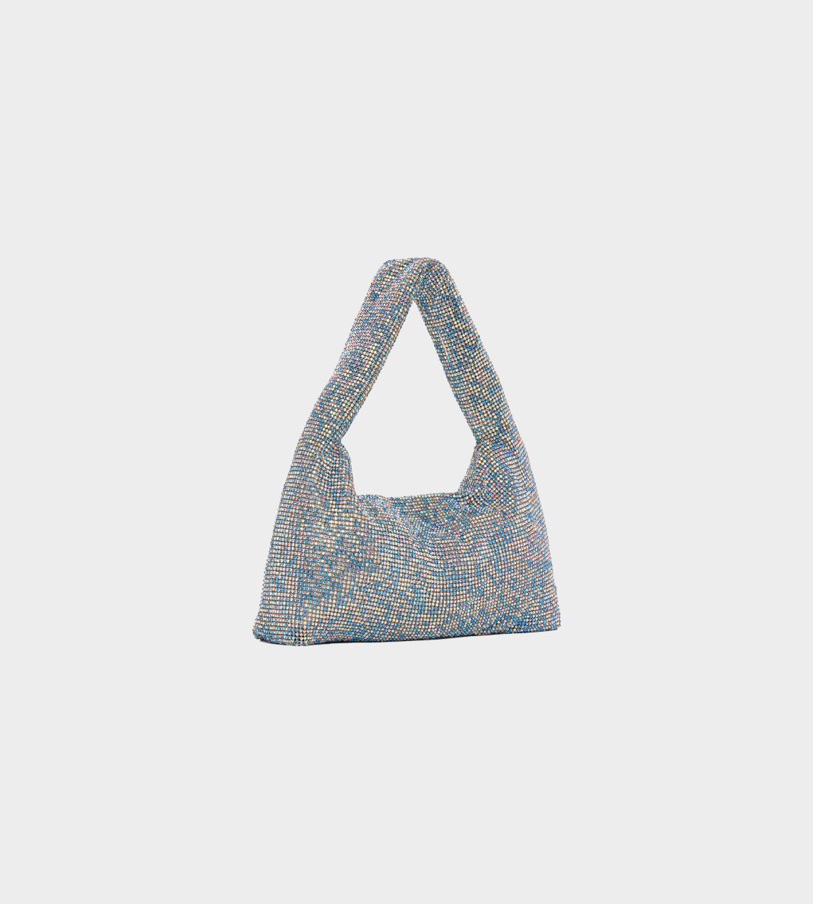 Kara - Mini Crystal Mesh Armpit Bag Blue