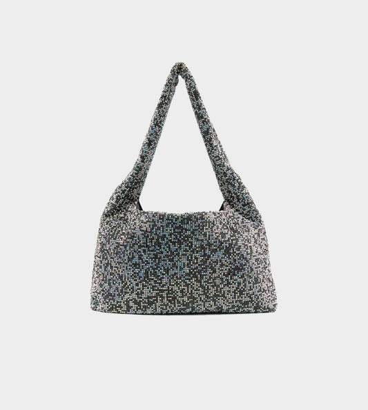 KARA - Crystal Mesh Armpit Bag Black Pixel
