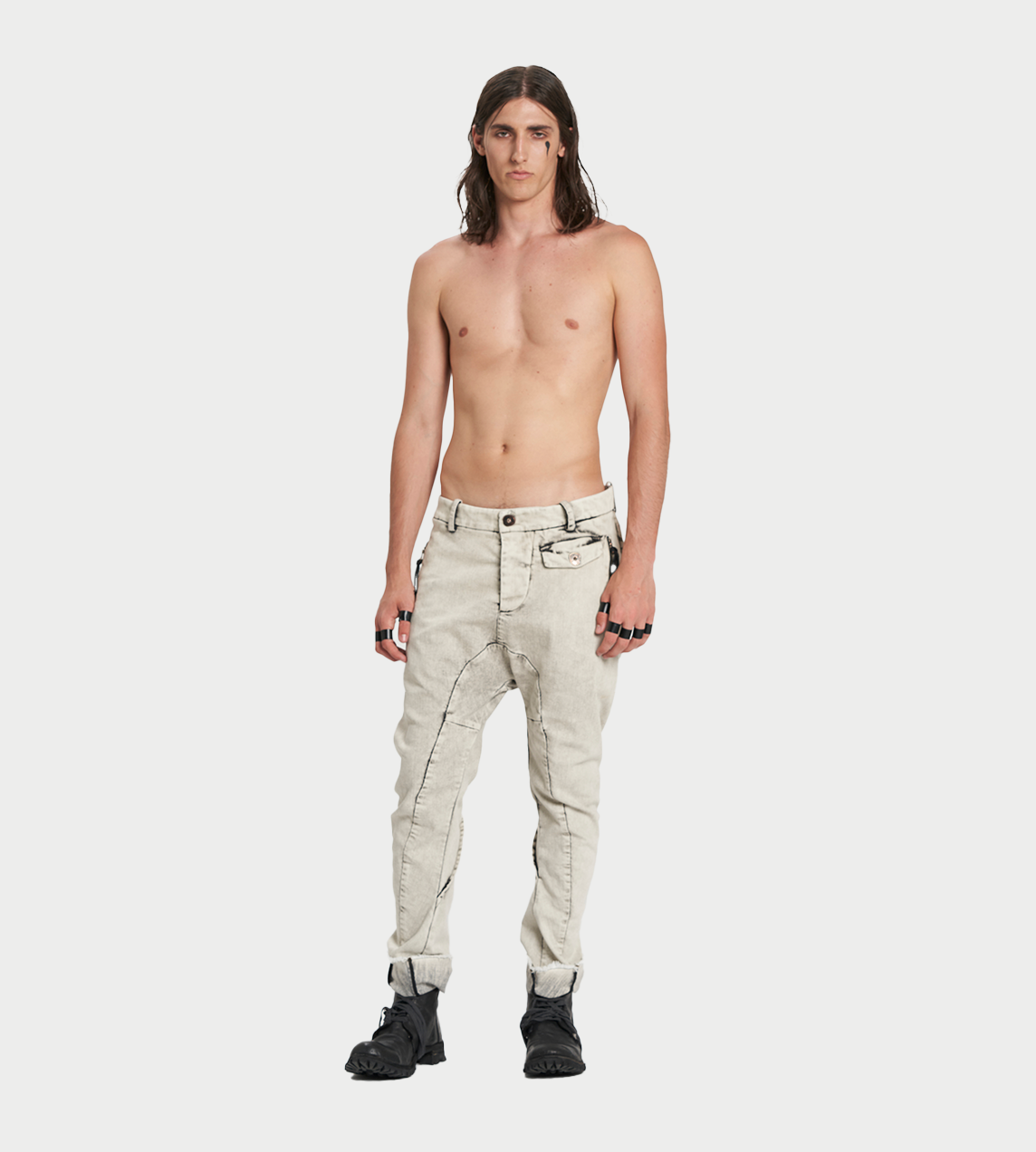 Masnada - Relax-fit Bleached Denim Pants