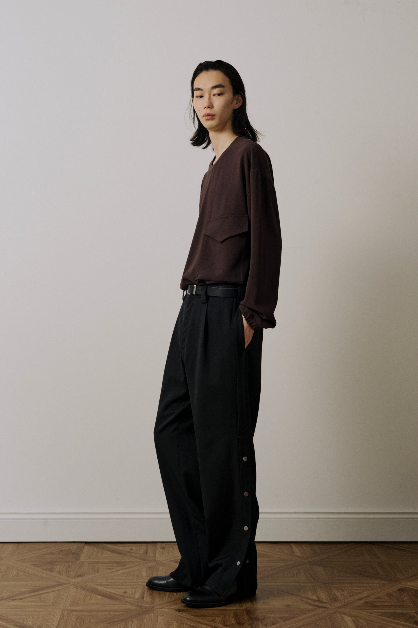 UJOH - Button Slit Pants Navy