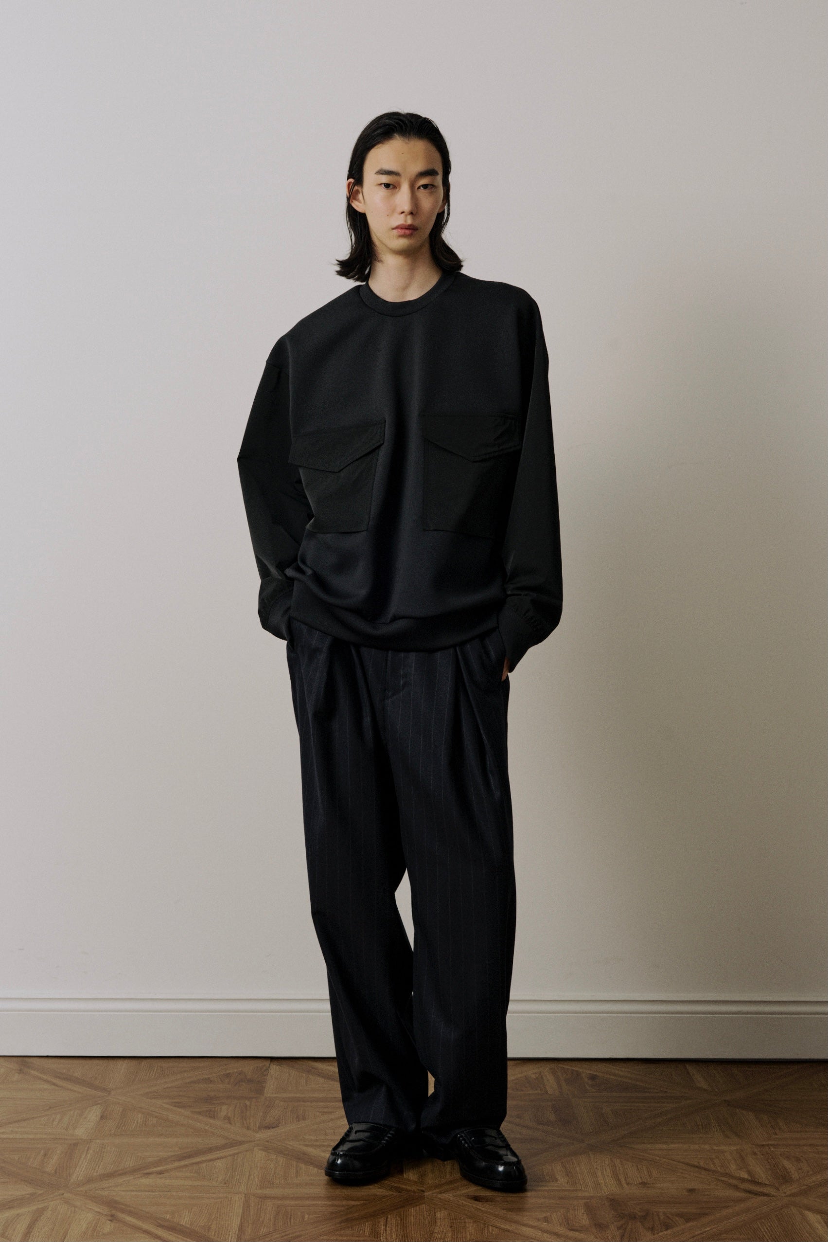 UJOH - Pocket Long Sleeve Pullover Blk