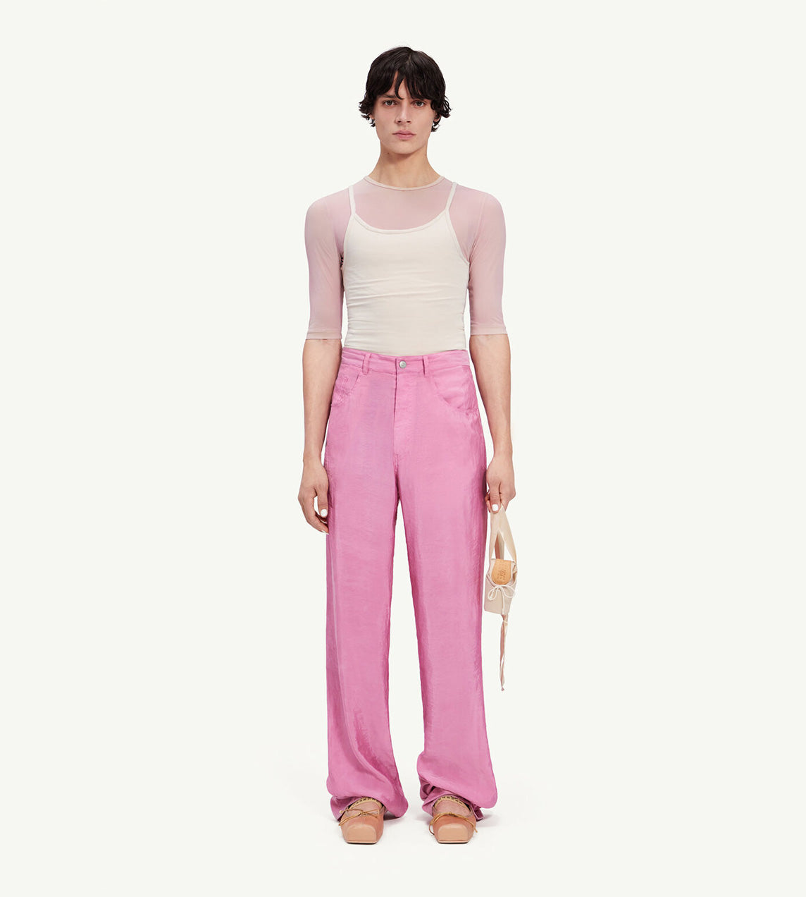 MM6 Maison Margiela - Crinkled Relaxed Pant Pink