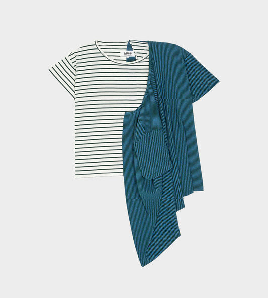 MM6 MAISON MARGIELA - Double Wrap Striped T-Shirt