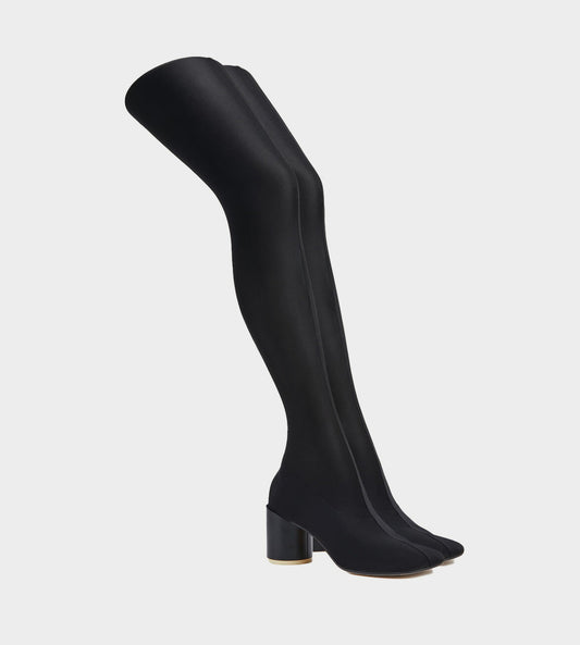 MM6 Maison Margiela - Shaped Toe Thigh High Boot Black
