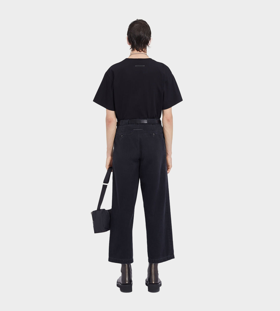 MM6 Maison Margiela - Cropped Straight Leg Jeans Black