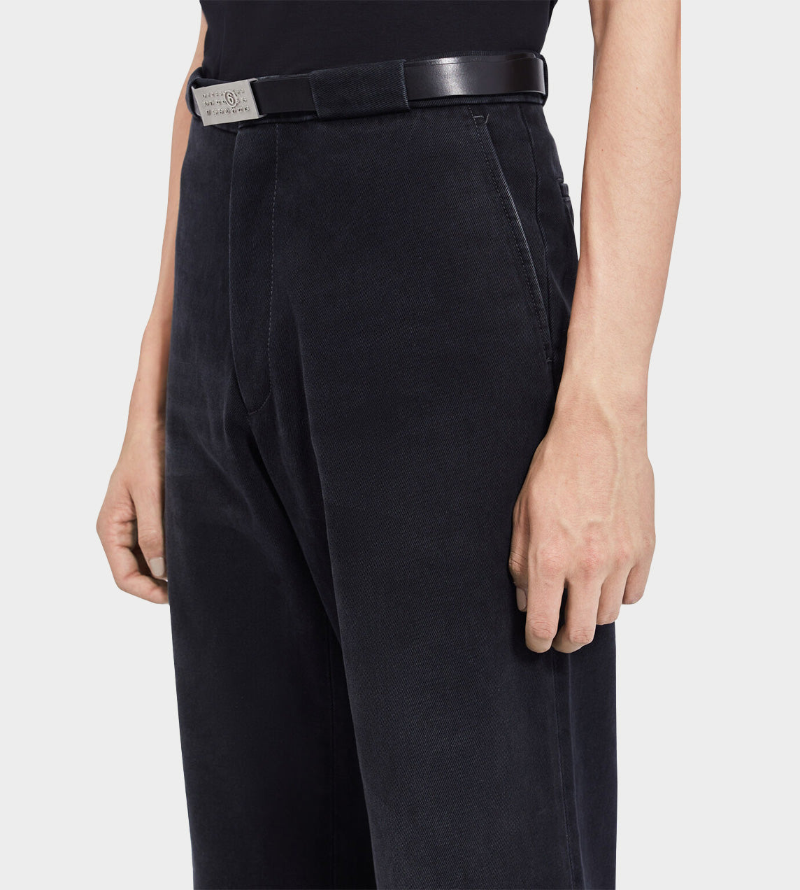 MM6 Maison Margiela - Cropped Straight Leg Jeans Black