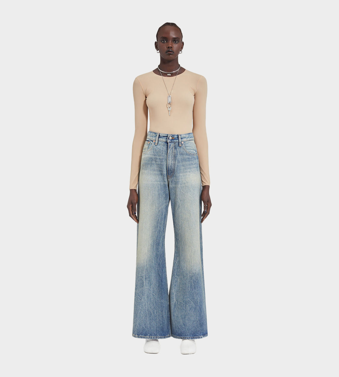 Oversized Wide Leg Jeans Blue Sand