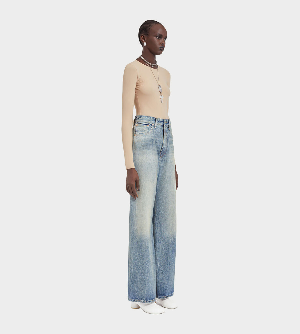 Oversized Wide Leg Jeans Blue Sand