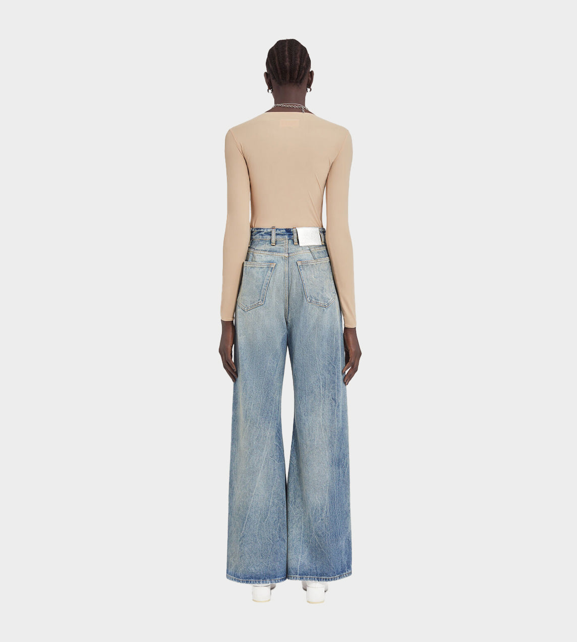 Oversized Wide Leg Jeans Blue Sand