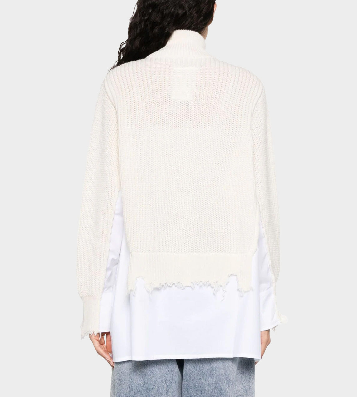 MM6 Maison Margiela - Spliced Zip Front Cardigan Off White