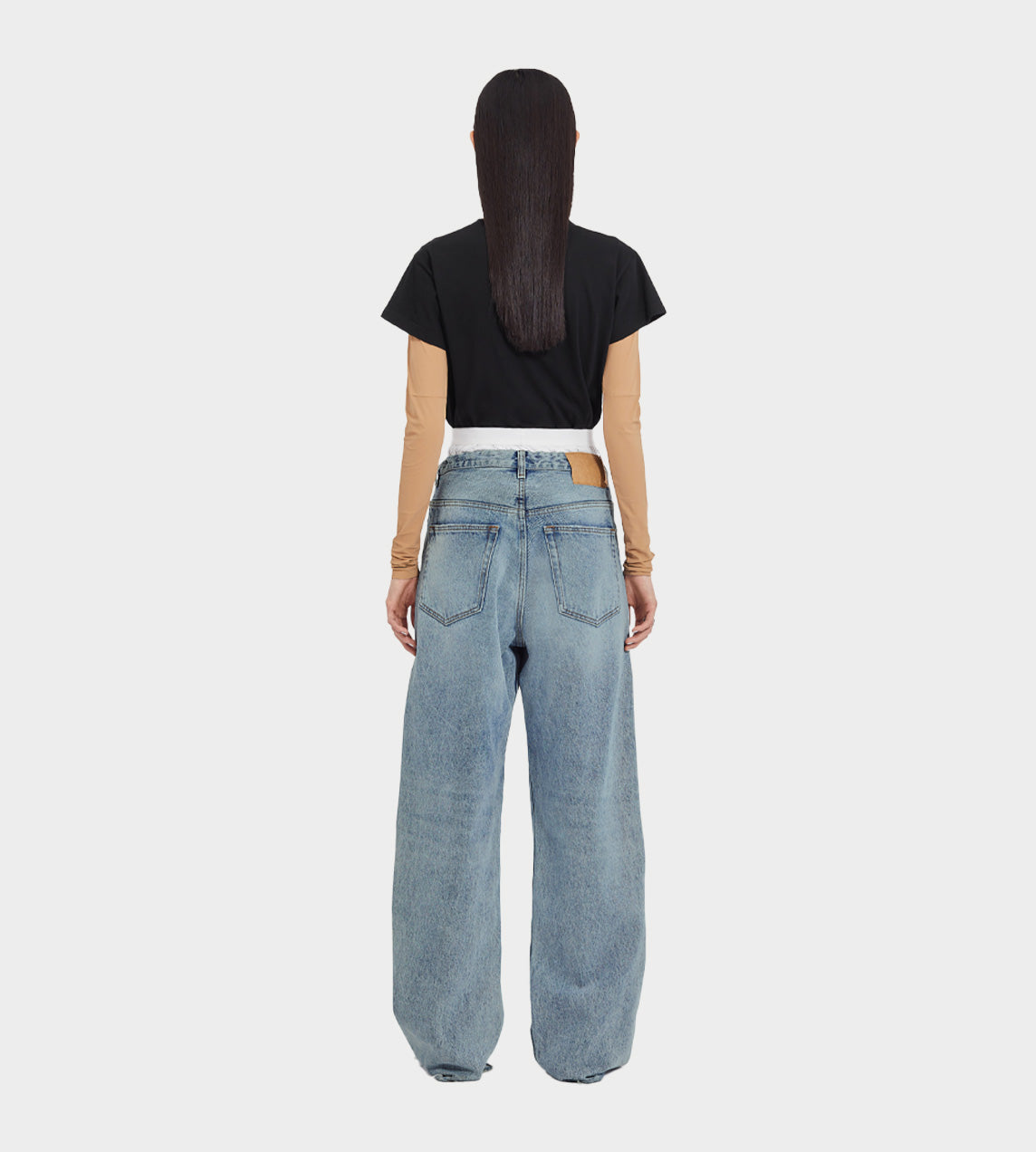 MM6 Maison Margiela - Layered Waistband Jeans (W) Blue