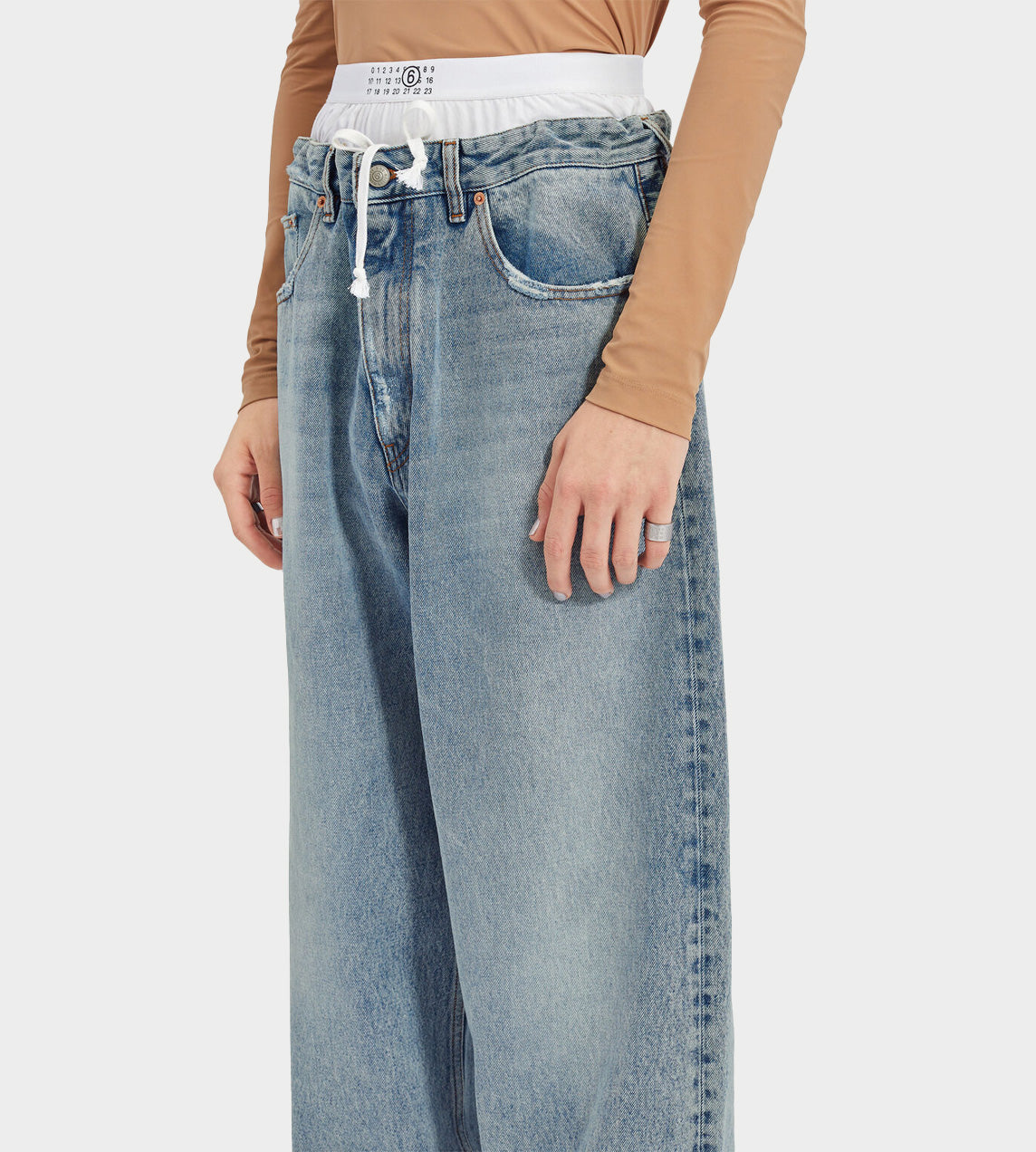 MM6 Maison Margiela - Layered Waistband Jeans (M) Blue – WDLT117