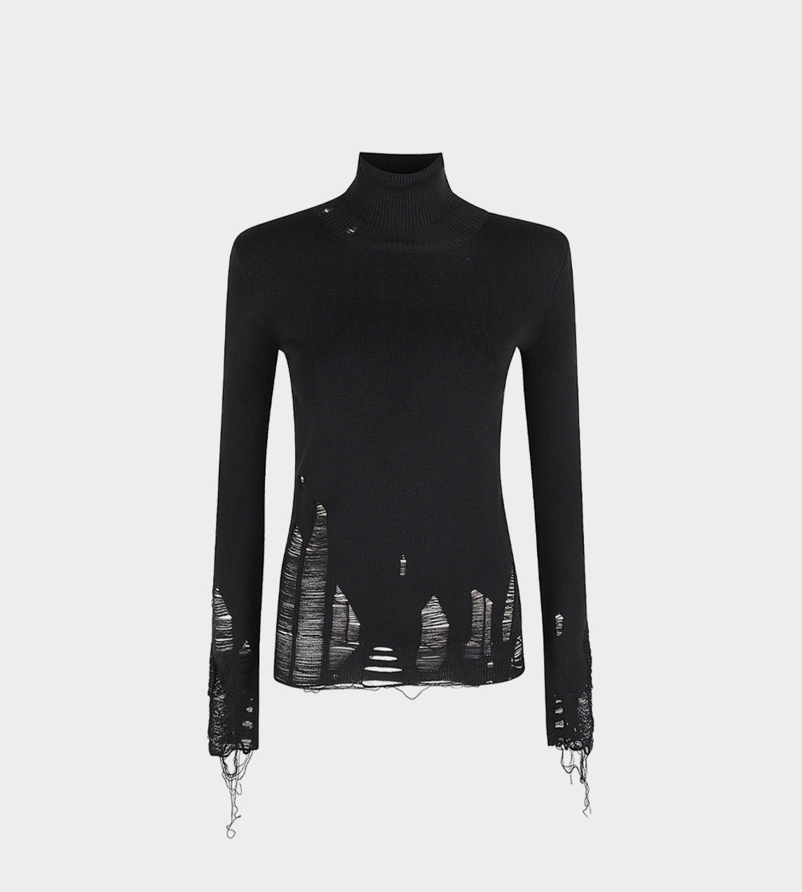 MM6 Maison Margiela - Distressed Turtleneck Blk