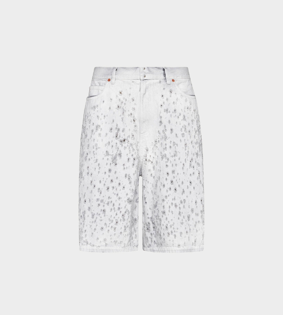 MM6 Maison Margiela - Destroyed Denim Shorts Off-White