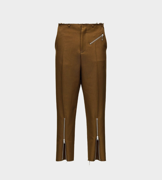 MM6 Maison Margiela - Zip Detail Trousers Brown