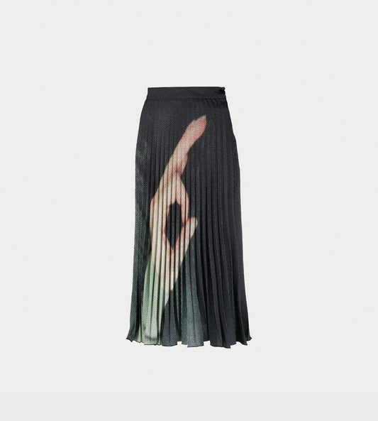 MM6 Maison Margiela - Printed Hand Pleated Skirt