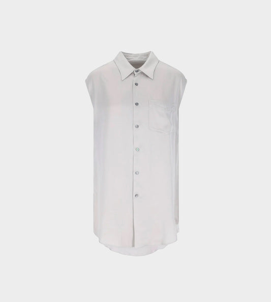MM6 Maison Margiela - Ripped-detail Satin-weave Shirt