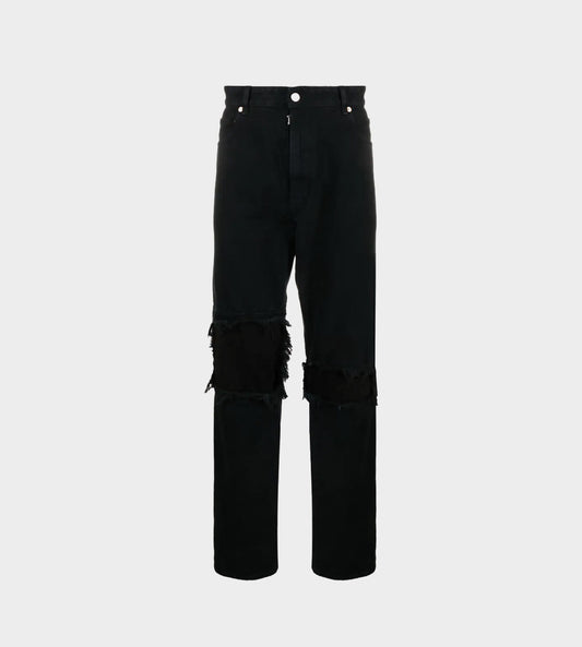 MM6 Maison Margiela - Distressed Knee Slim Jeans Black