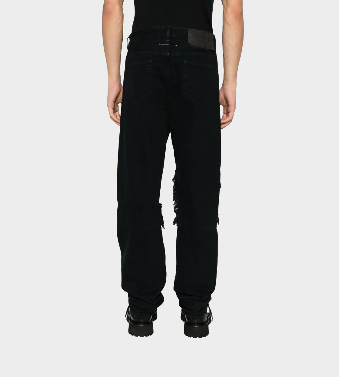 MM6 Maison Margiela - Distressed Knee Slim Jeans Black