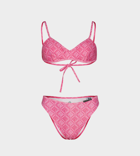 Marine Serre - Moon Diamant Print Bikini Fuchsia
