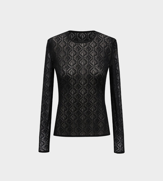 Marine Serre - Moon Diamant Mesh Second Skin Black