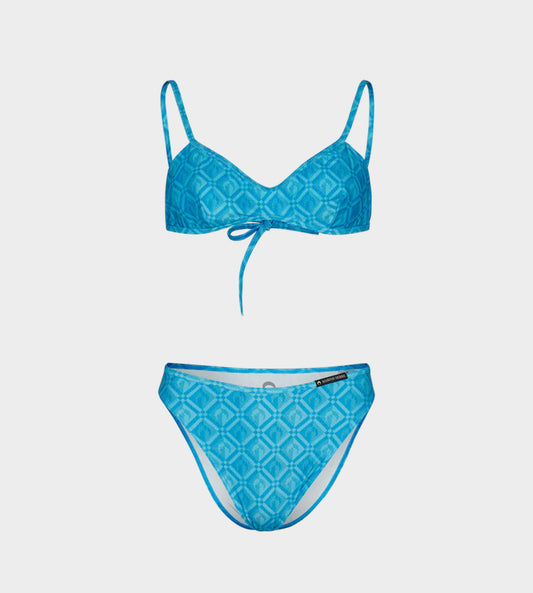 Marine Serre - Moon Diamant Print Bikini Blue