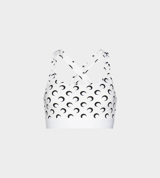 Marine Serre - All Over Moon Bra White