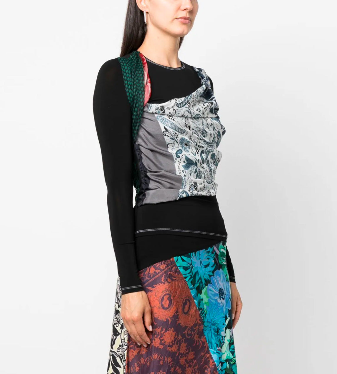 Marine Serre - REGEN Silk Scarves Draped Top