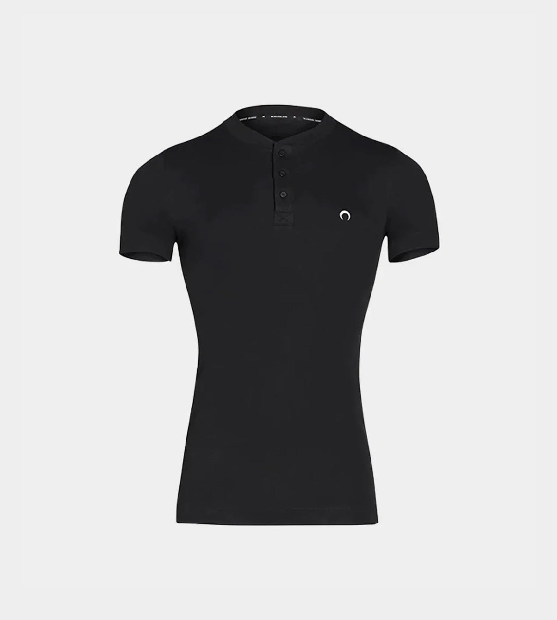 Marine Serre - Organic Cotton Henley Tee Black