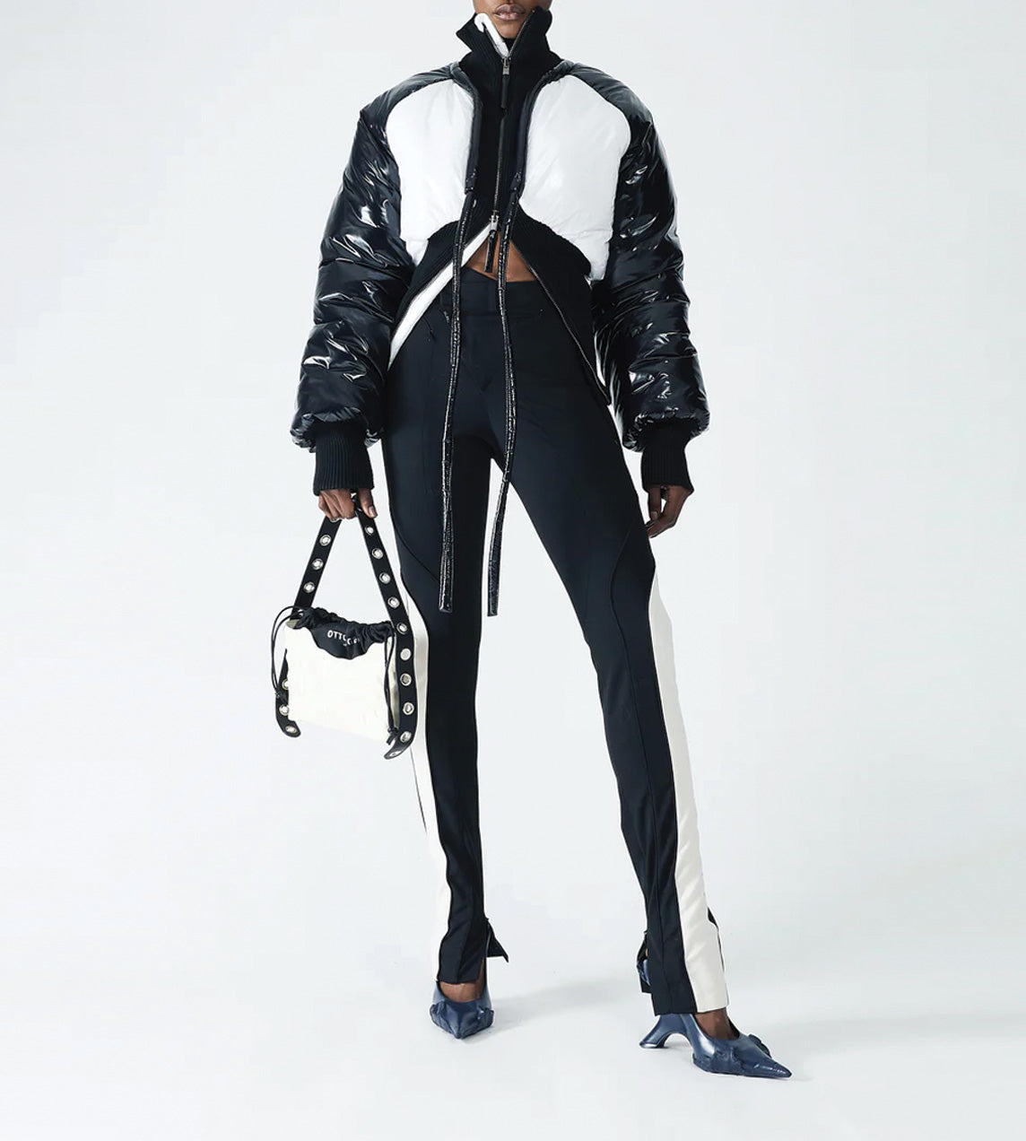 Ottolinger - Fitted Contrast Suit Pants Black