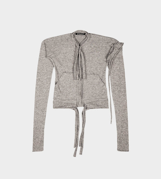Strappy Knit Cardigan Grey