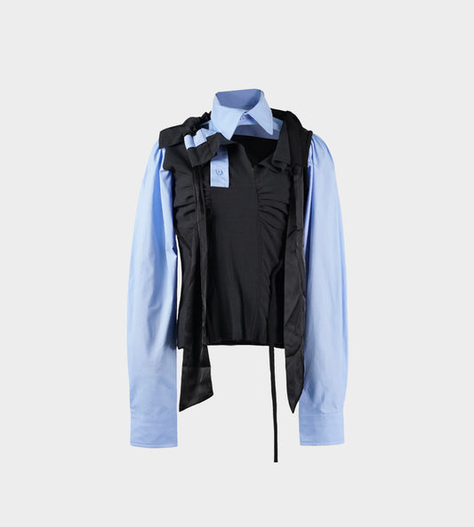 Ottolinger - Deconstructed Lavallière Blouse Blue