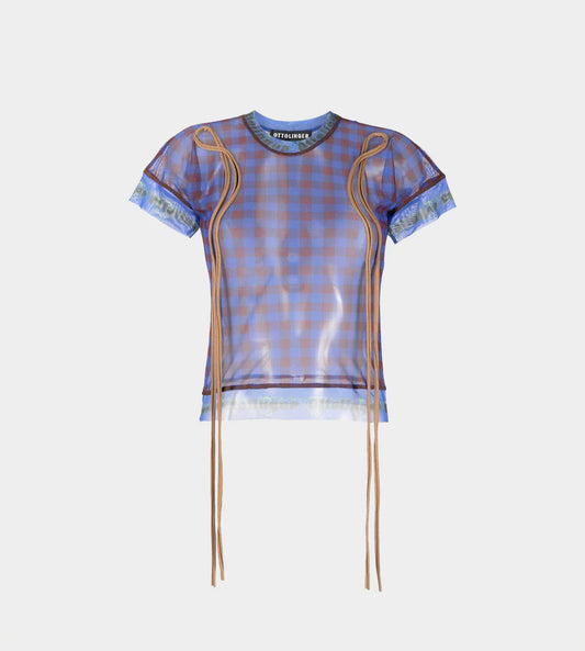 Ottolinger - Electric Gingham Mesh T-shirt