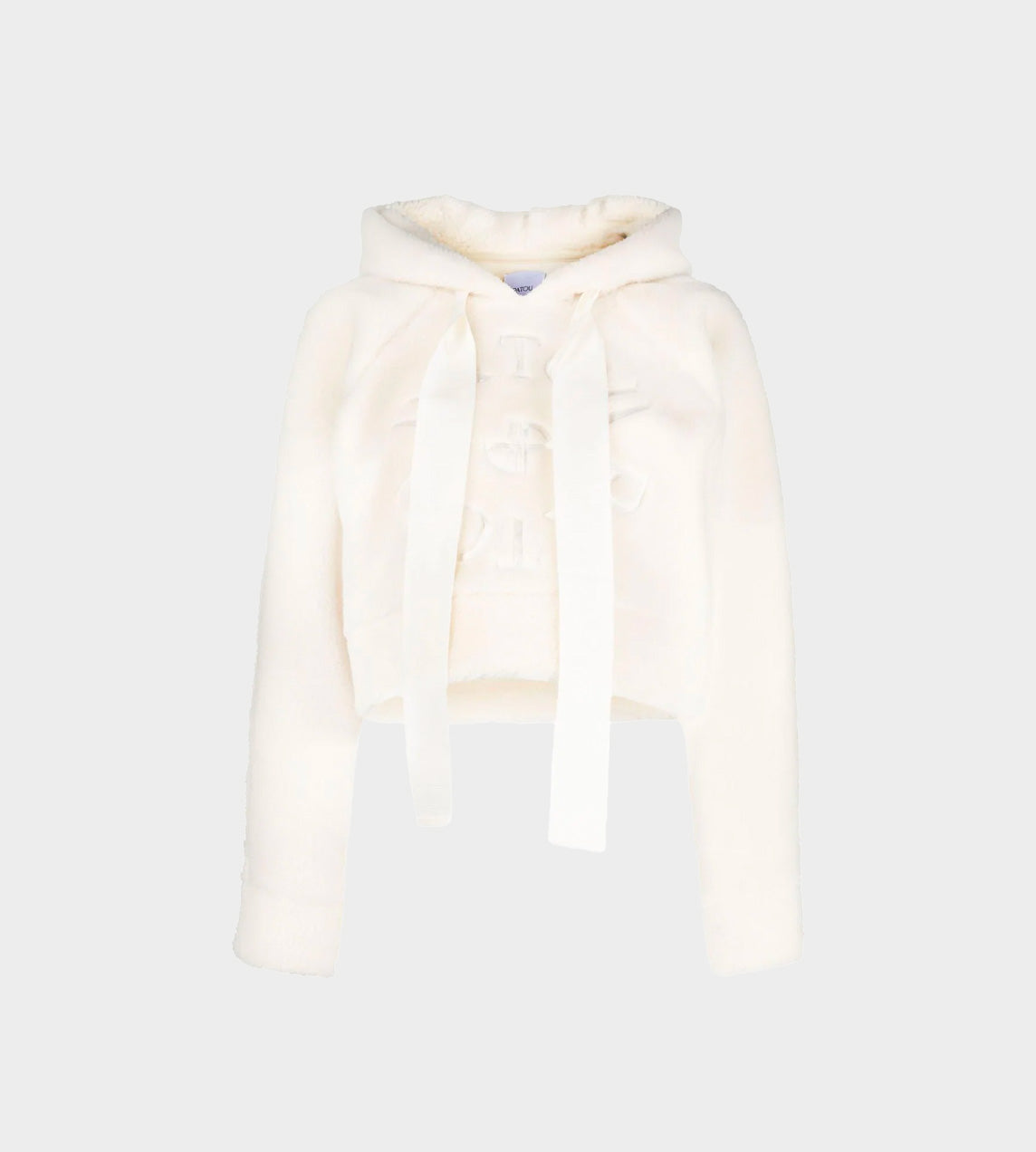 Patou - Cropped Logo Shearling Hoodie